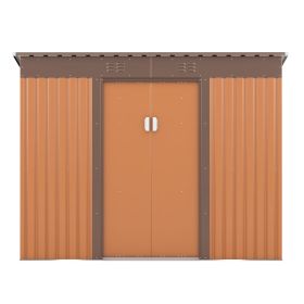 4.2'x9.1'ft Outdoor Storage Shed - Coffee Brown