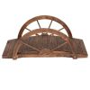 3.3ft with Half Wheel Railing Patio Wooden Bridge Carbonized