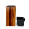 11" Composite Self-watering Square Planter Box - High - Dark Wood