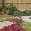 3.3ft with Half Wheel Railing Patio Wooden Bridge Carbonized