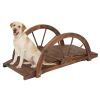 3.3ft with Half Wheel Railing Patio Wooden Bridge Carbonized