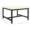 7 Piece Patio Lounge Set with Cushions Poly Rattan Black