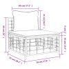 Patio Middle Sofa with Dark Gray Cushions Poly Rattan
