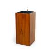 11" Composite Self-watering Square Planter Box - High - Dark Wood