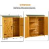 56"L x 19.5"W x 64"H Outdoor Storage Shed with Lockable Door, Wooden Tool Storage Shed w/Detachable Shelves & Pitch Roof, Natural